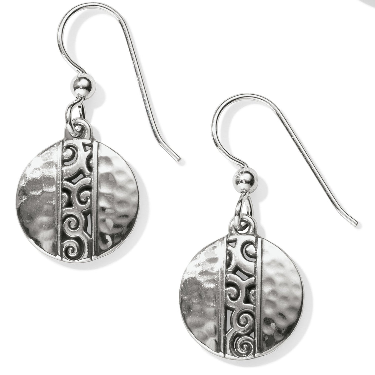 Mingle Silver Disc French Wire Earrings