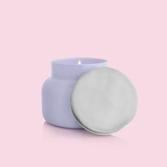 Purple color Volcano candle from Capri Blue. The candle is 19 oz, and offers a lavender scent.