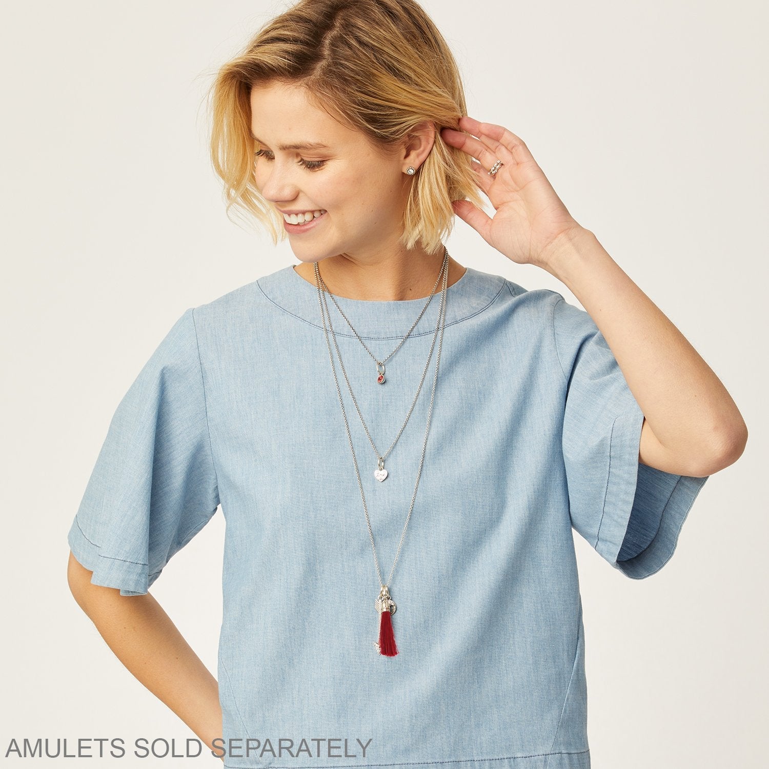 Vivi Delicate Short Charm Necklace Model View