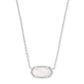 Elisa Silver Pendant Necklace - Mother of Pearl Front View