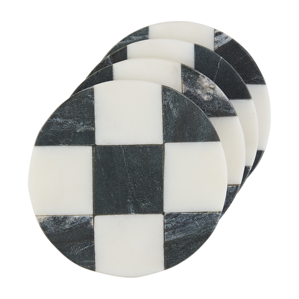 Circle Checkered Coaster Set from Mud Pie 