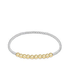 Classic Beaded Bliss 2mm Bead Bracelet - 4mm - Mixed Metal