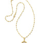 Davie Intaglio Pendant Necklace In Gold Clear Glass Butterfly full length chain.