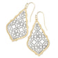 Addie Gold Drop Earrings In Silver Filigree Mix