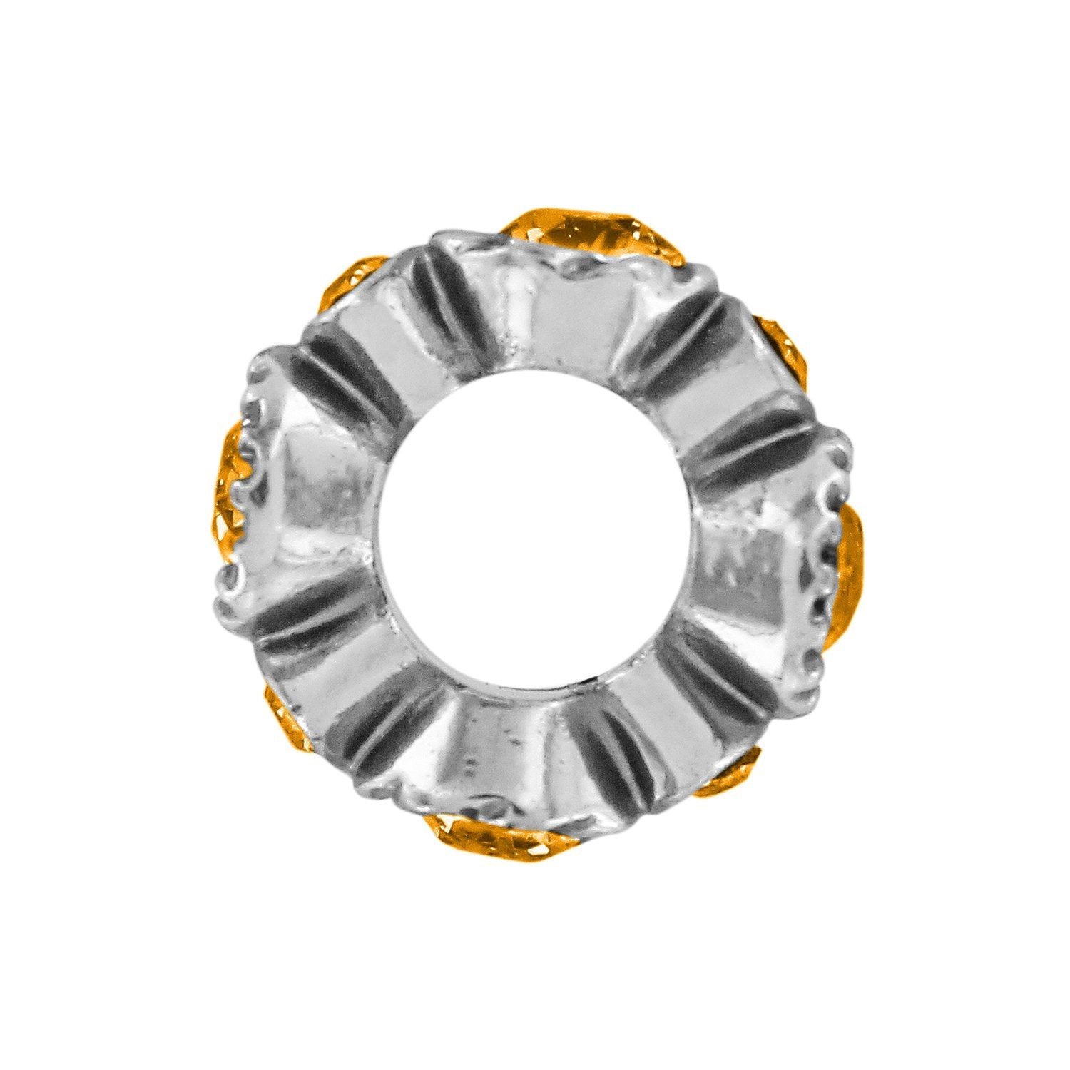 Halo Stargazer Spacer Silver - Topaz Side View