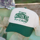 All I Want for Christmas Is a Cowboy Trucker Hat, cream front and green bill