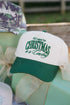 All I Want for Christmas Is a Cowboy Trucker Hat, cream front and green bill