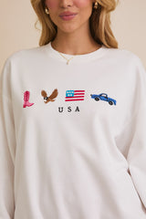 All American Embroidered Crewneck