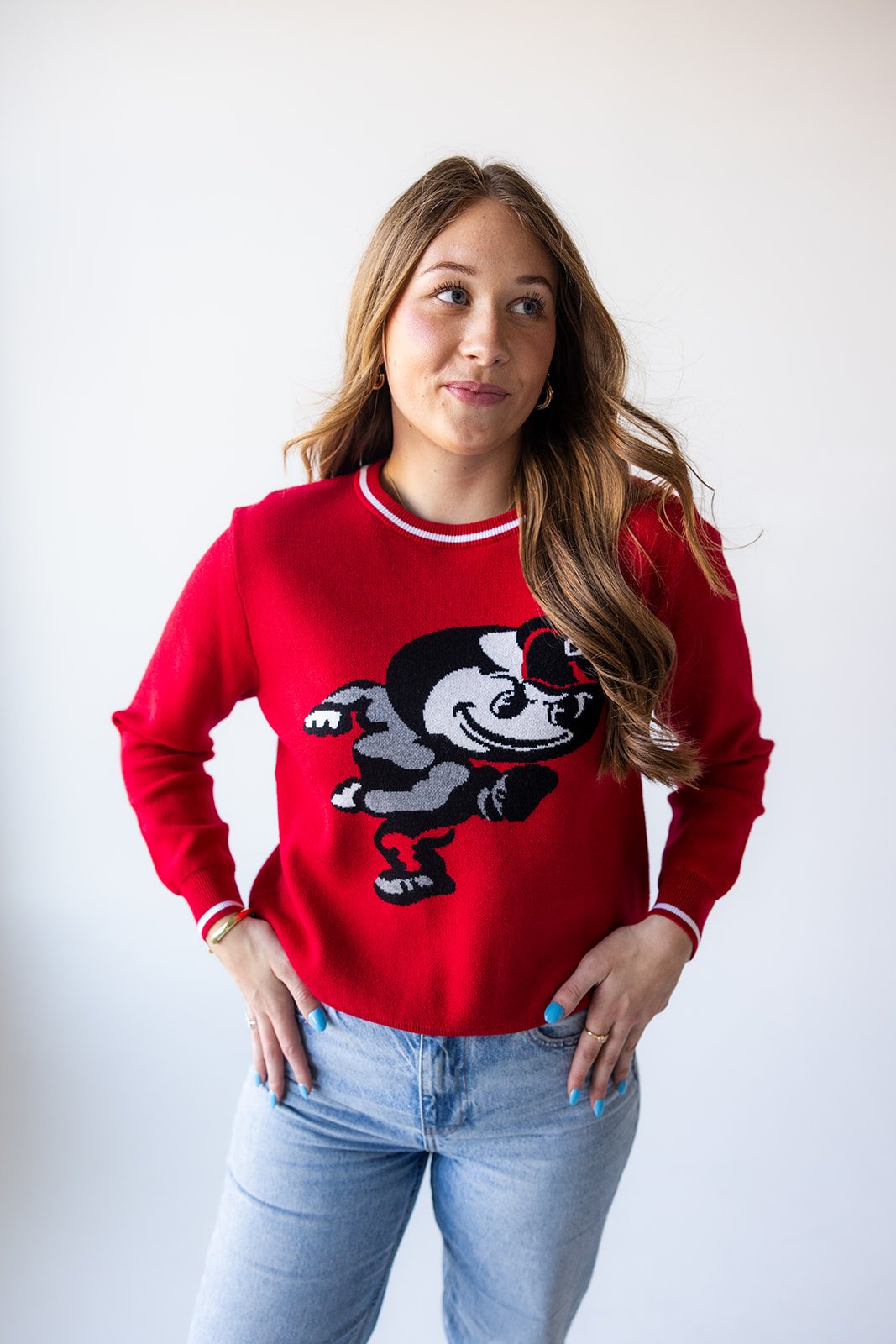 Ohio State Wicks Woven Striped Sweater