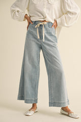 Ribbon Washed Denim Jeans