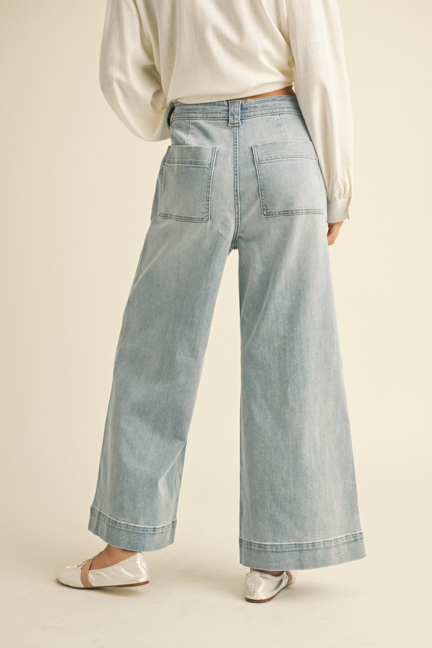 Ribbon Washed Denim Jeans