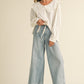Ribbon Washed Denim Jeans