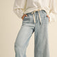 Ribbon Washed Denim Jeans