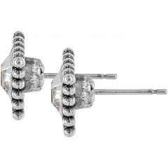 Sparkle Square Mini Post Earrings Side View