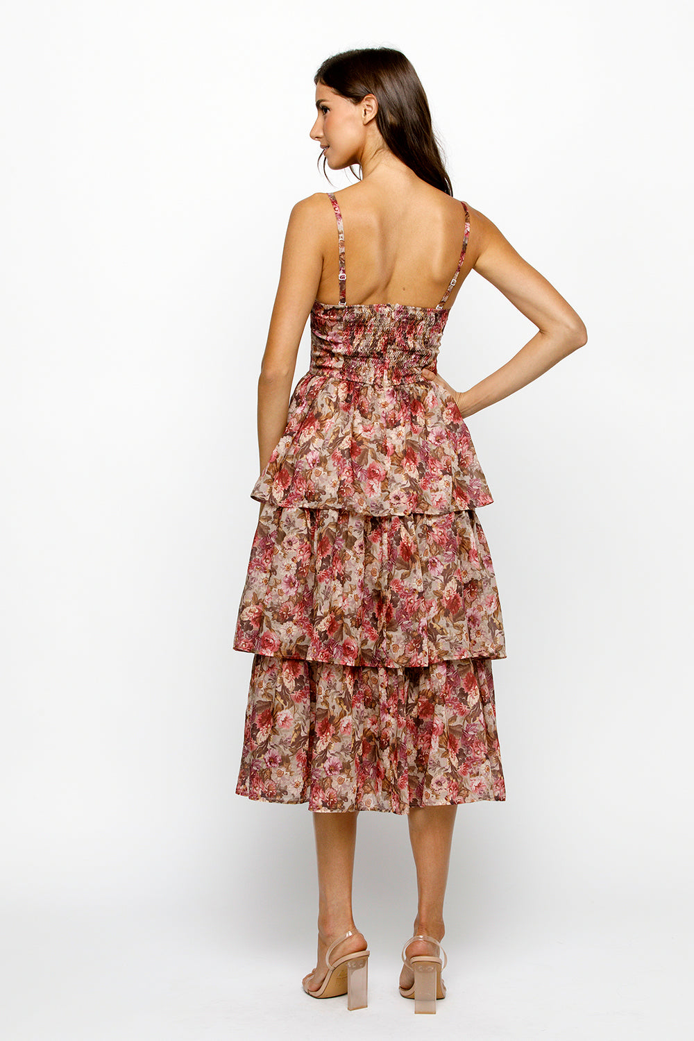 Daisy Mercantile Angelique Floral Midi Dress | Beige