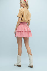 Bailey Gingham Tiered Mini Skirt