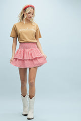 Bailey Gingham Tiered Mini Skirt