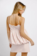 Daisy Mercantile Blossom Floral Sleeveless Tank | Blush Pink