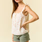 Floral Printed Cotton Eyelet Ruffle Strap