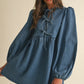 Georgie Denim Bow Mini Dress