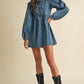 Georgie Denim Bow Mini Dress