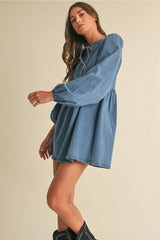 Georgie Denim Bow Mini Dress