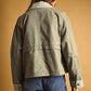 Gingham Collared Twill Jacket