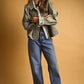 Gingham Collared Twill Jacket