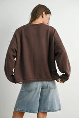 Graphic Knit Long Sleeve Top