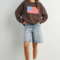 Graphic Knit Long Sleeve Top