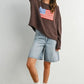 Graphic Knit Long Sleeve Top
