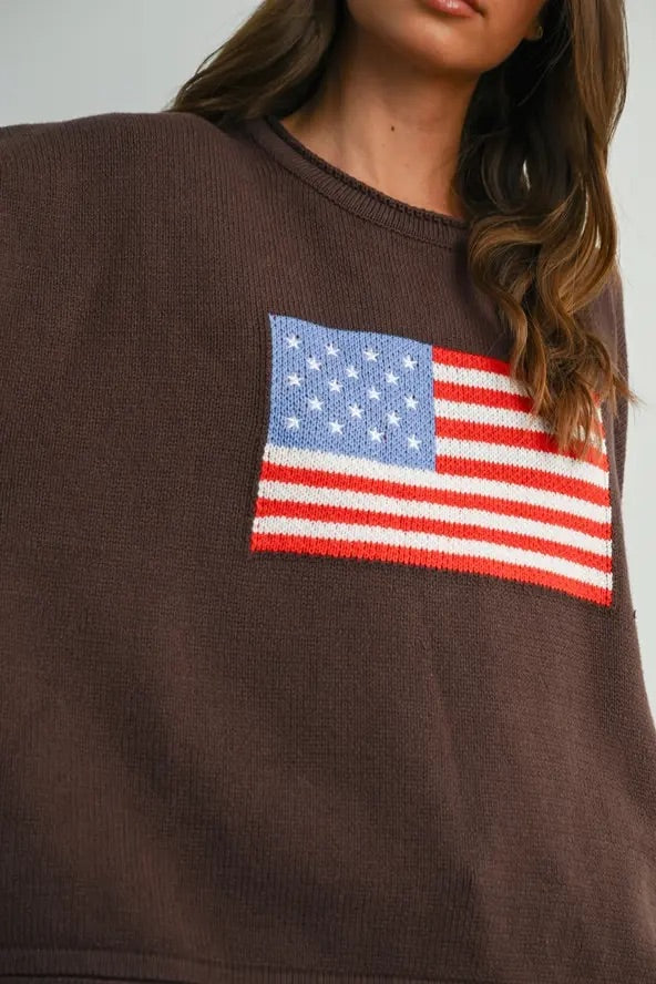 Graphic Knit Long Sleeve Top