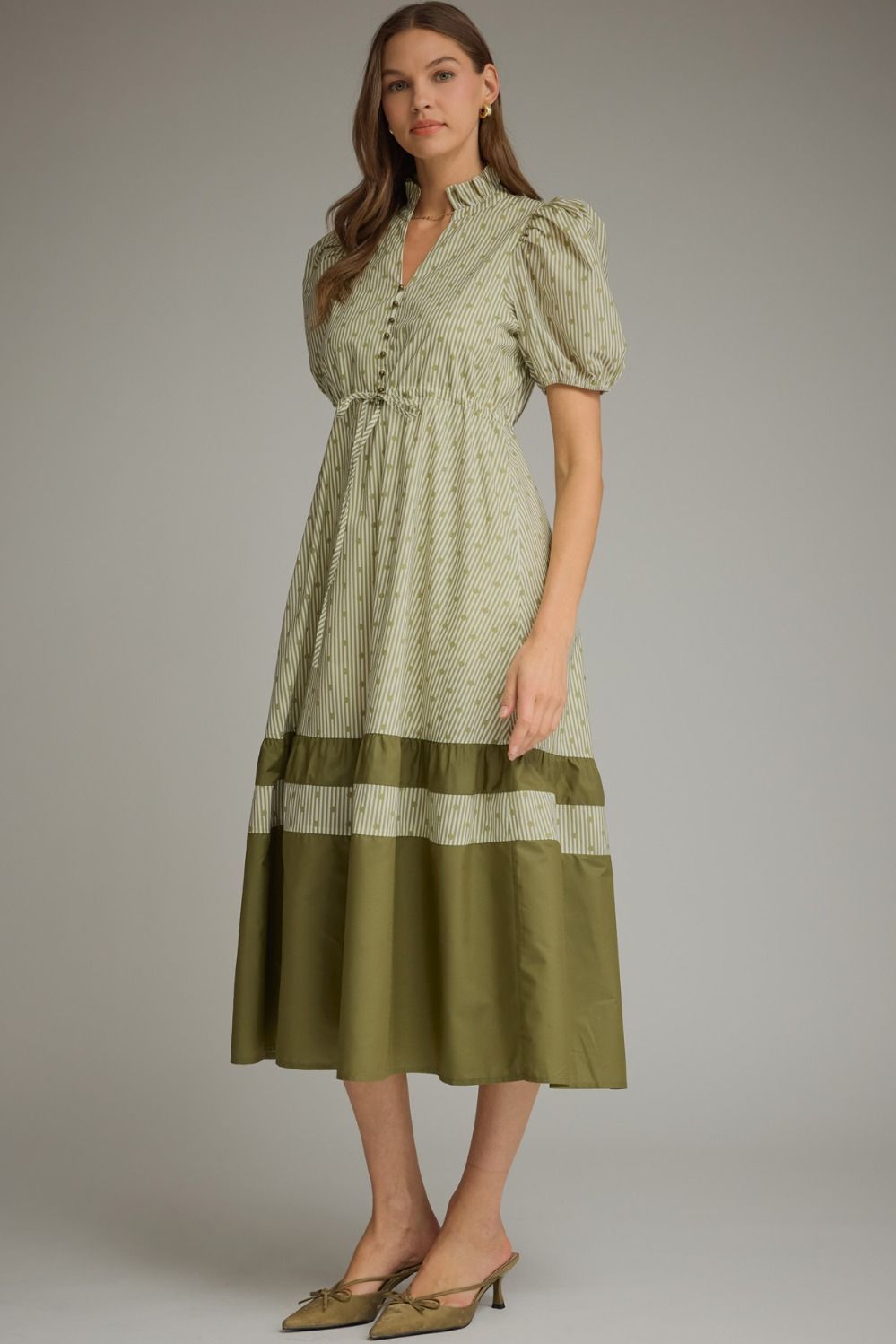 Harper Mixed Print Midi Dress