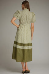 Harper Mixed Print Midi Dress