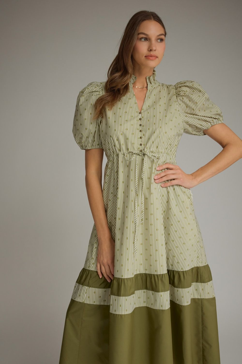 Harper Mixed Print Midi Dress