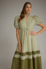 Harper Mixed Print Midi Dress