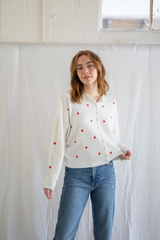 Juliet Red Heart Cardigan