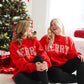 Merry Embroidered Mockneck Sweatshirt