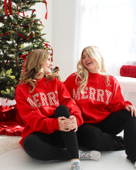 Merry Embroidered Mockneck Sweatshirt