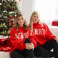 Merry Embroidered Mockneck Sweatshirt