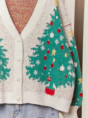Merry Pine V Neck Cardigan
