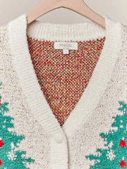 Merry Pine V Neck Cardigan