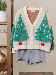 Merry Pine V Neck Cardigan