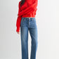 Mid Rise Slim Wide Leg Jean