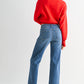 Mid Rise Slim Wide Leg Jean