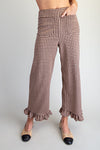 Monroe Gingham Ruffled Hem Pants