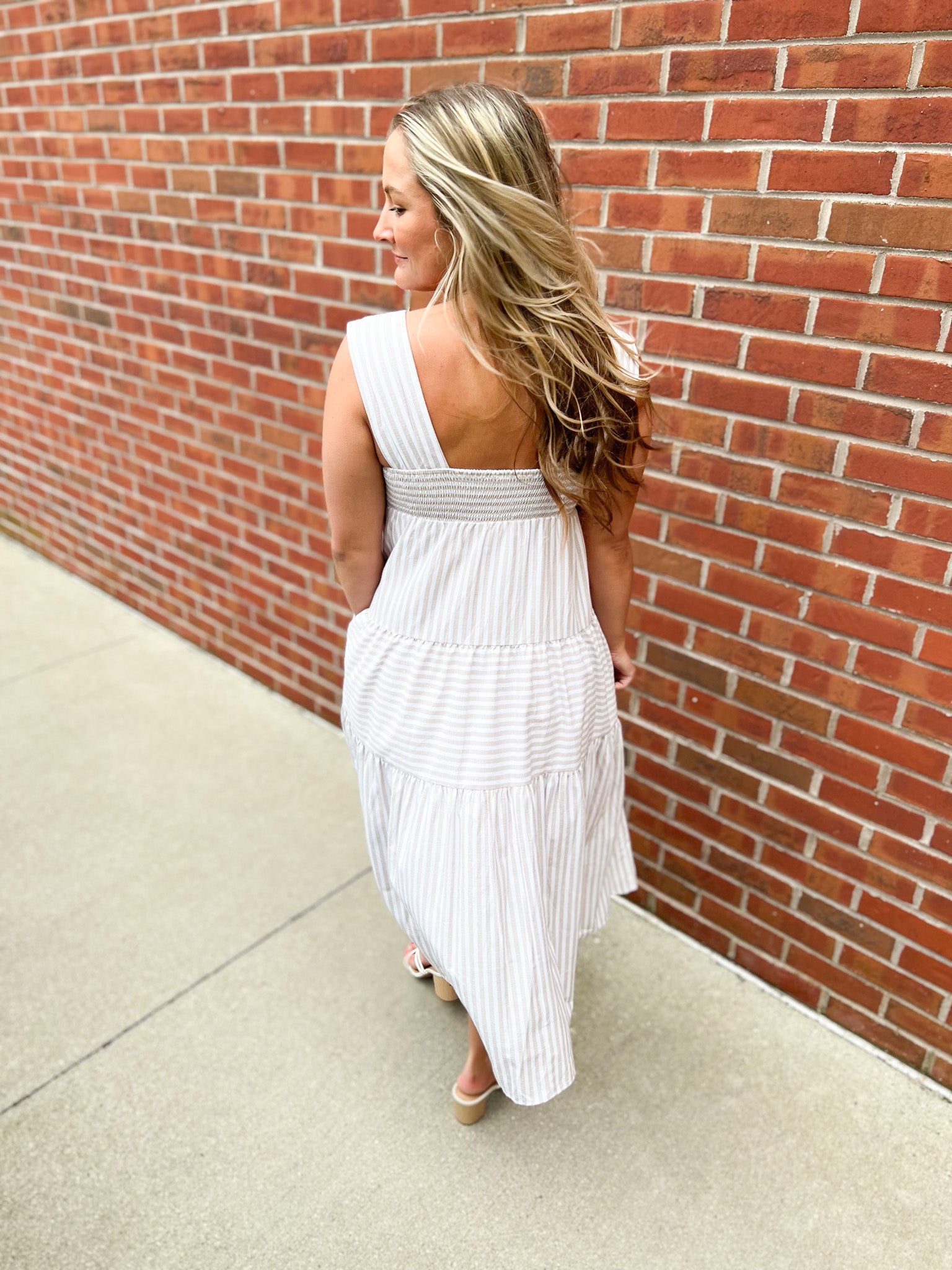 Newport Striped Midi Dress