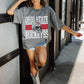 Ohio State Oversized All-Over Rhinestone Short Sleeve Tee