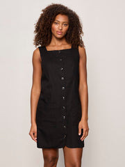 Posh Button Linen Dress