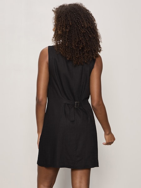 Posh Button Linen Dress